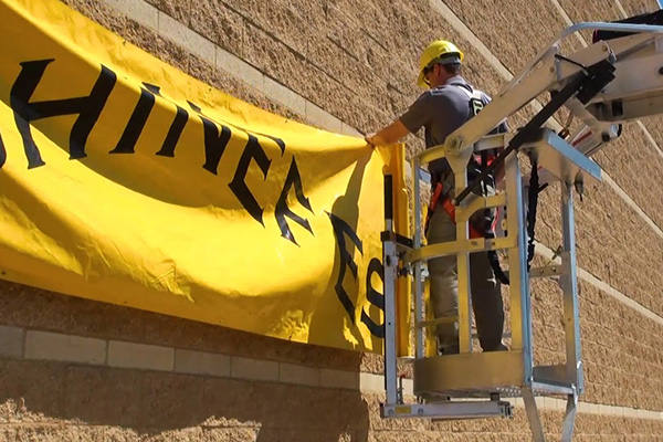 Banner Installation Services with Bucket Truck in Wilkes-Barre, PA 18702